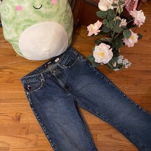 Vintage bongo jeans American cotton 9 y2k studded bedazzled  low rise straight